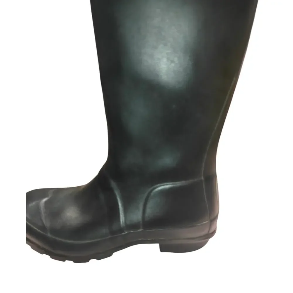 HUNTER Original Tall Kid's Rain Boots In Dark Olive Size 1